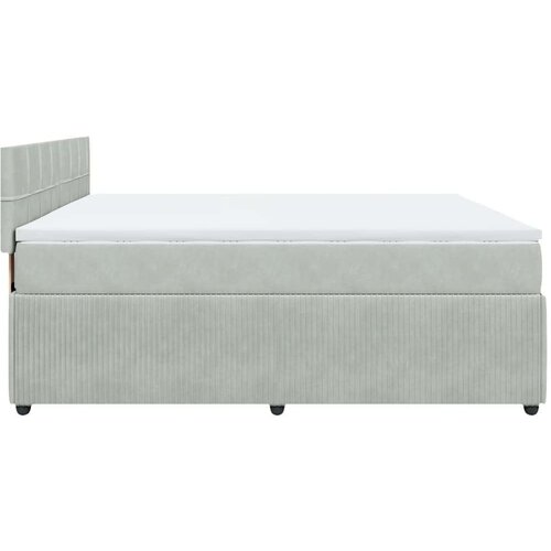  Krevet s oprugama i madracem svjetlosivi 200x200 cm bar&amp;scaron;unasti Slike