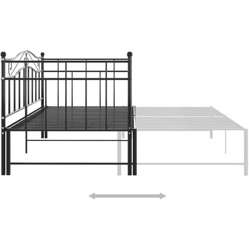 VidaXL okvir za krevet na razvlačenje crni metalni 90 x 200 cm Slike