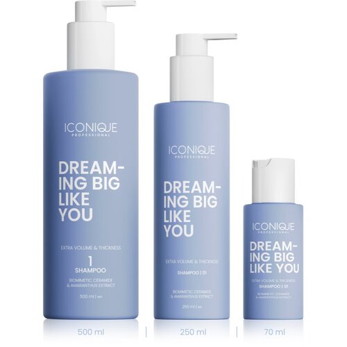 ICONIQUE Professional DREAMING BIG LIKE YOU Volume &amp;amp; Thickness &amp;scaron;ampon za povečanje volumna za tanke lase 500 ml Slike