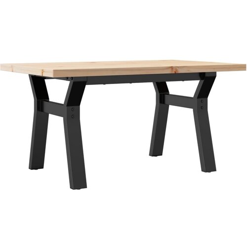 Maison Chic Klubska mizica - kavna mizica - Nizka mizica X okvir 80x50x40,5 cm trdna borovina lito železo, (21752629) Cene