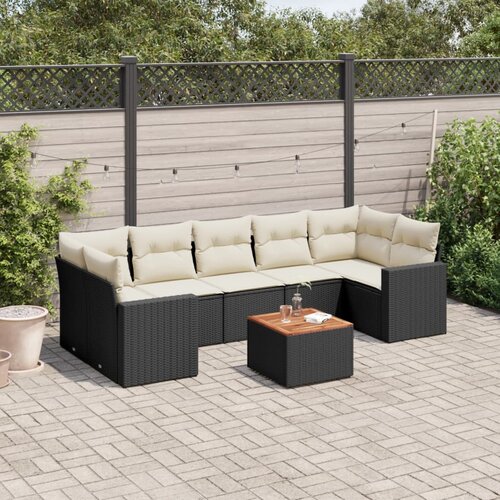  8-dijelni set vrtnih sofa od poliratana s jastucima crni Cijene