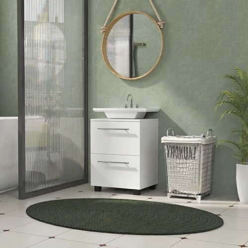  Kupaonski ormarić ormarić za umivaonik s ladicom kompaktni iverica bijela Slike