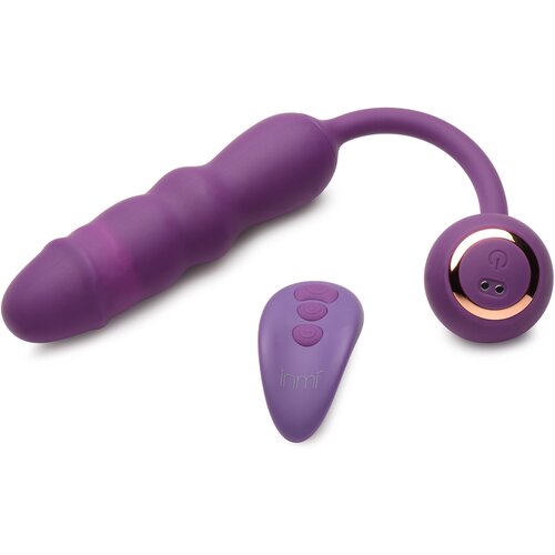 Inmi Thru Thumper Thrusting Silicone Vibrator with Remote Purple Slike