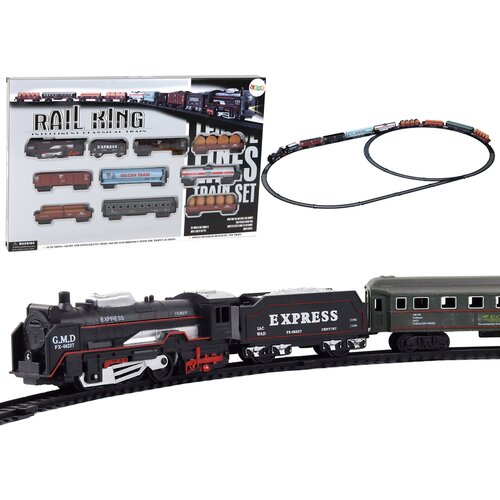  Vlakić na baterije Railway King set uključujući lokomotivu i 9 vagona 150 cm Cijene