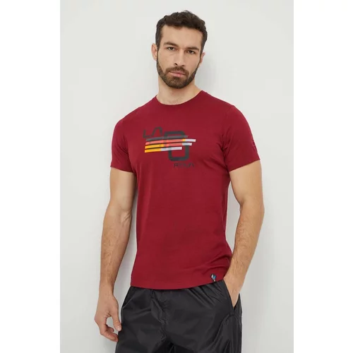 La Sportiva Majica kratkih rukava Stripe Cube za muškarce, boja: bordo, s tiskom, N98320320
