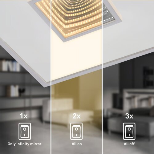 BRILONER 3848014 - led plafonsko svetlo toro LED/18W/230V 42x42 cm matni hrom Slike