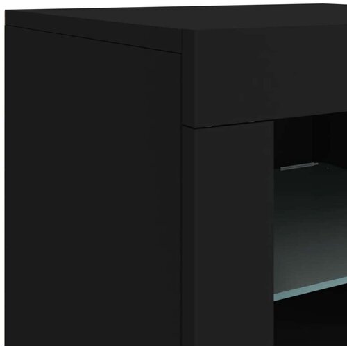 vidaXL Komoda z LED lučkami črna 60,5x37x67 cm Cene
