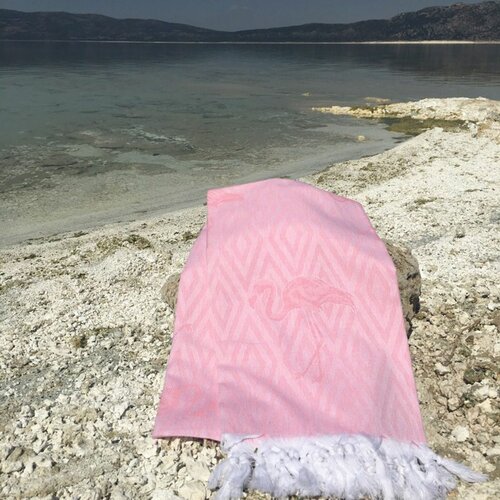 flamingo - pink pink fouta (beach towel) Slike
