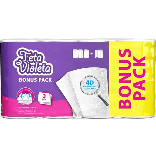 Violeta papirnate brisače Bonus pack 3+1, 3-slojne Cene