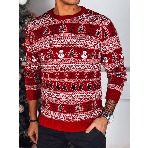DStreet Sweter męski świąteczny czerwony Slike