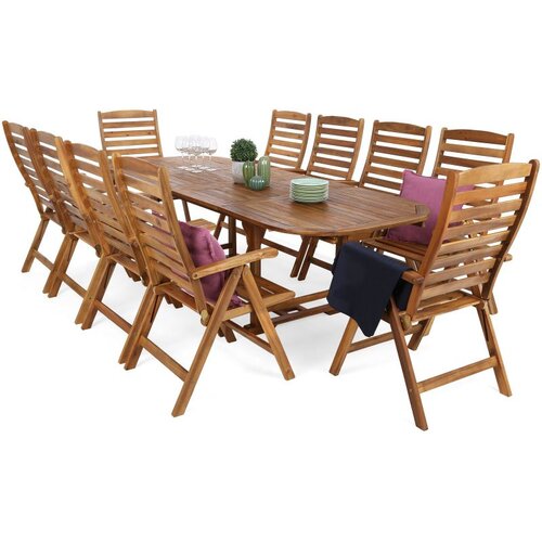  Ovalni set namje&scaron;taja Acacia 165+50+50 cm 10+1 Cijene
