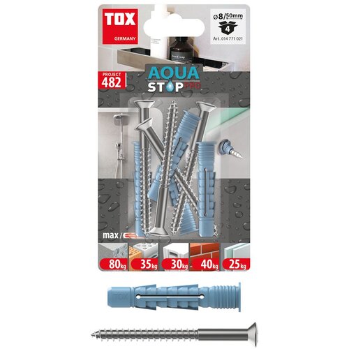 Tox aqua stop pro 6/38 + vijak (4/1) polietilenski tipal sa vijkom za vlažne prostorije Cijene