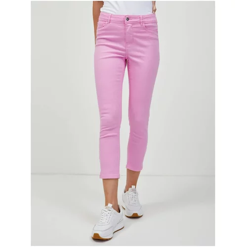 Orsay Pink Shortened Slim Fit Jeans - Women