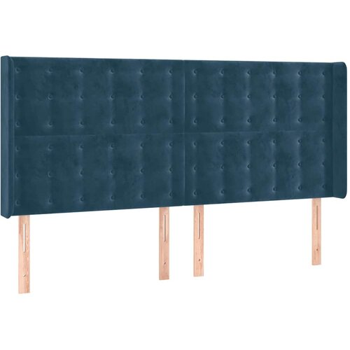  Uzglavlje s u&amp;scaron;ima tamnoplavo 163x16x118/128 cm bar&amp;scaron;unasto Slike