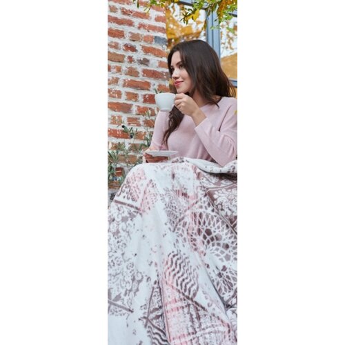 Dekordom Ćebe eco blanket 150x200 - 22136-c - white pink ( 023757 ) Slike