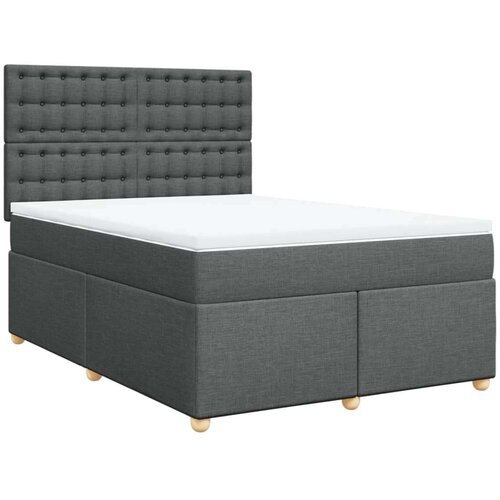 vidaXL Box spring postelja z vzmetnico temno siva 140x200 cm blago Cene