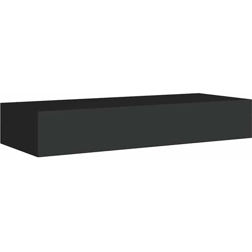  Zidna polica s ladicom crna 60 x 23,5 x 10 cm MDF Slike