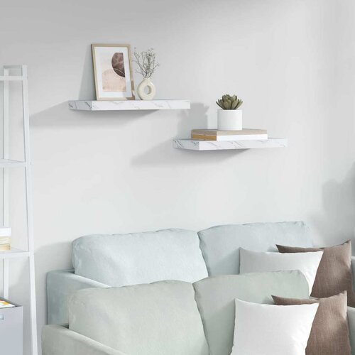  Polica na zidu Zidne 2 pcs Bijeli mramor 50 x 23,5 x 4 cm Cijene