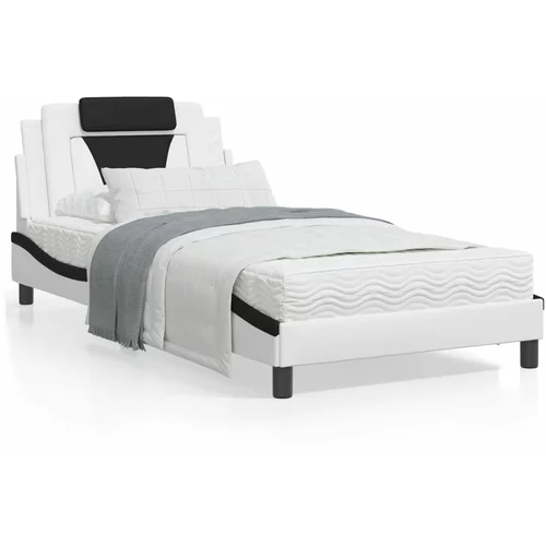  Okvir za krevet s uzglavljem bijelo-crni 100x200cm umjetna koža