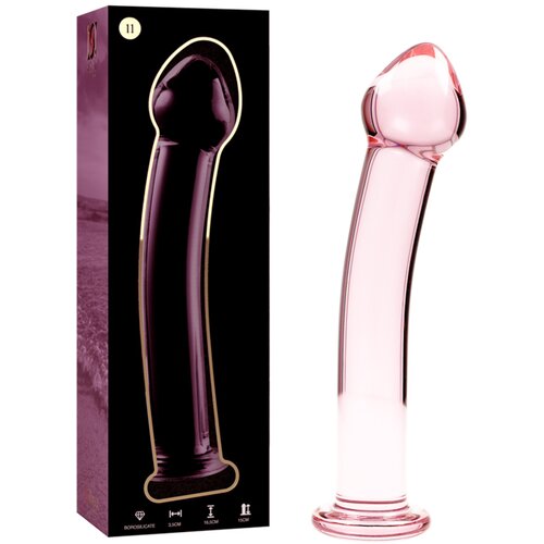 Ibiza Nebula Model 11 Dildo Borosilicate Glass 16x3cm Pink Slike
