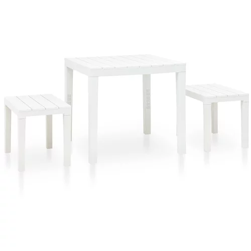  Vrtni stol s 2 klupe plastični bijeli
