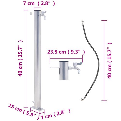  Vrtni stup za vodu 40 cm od nehrđajućeg čelika okrugli Slike
