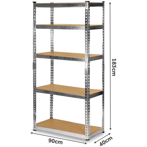 Humberg metalna polica za odlaganje 183 x 90 x 40 cm HR-853 srebrna Slike