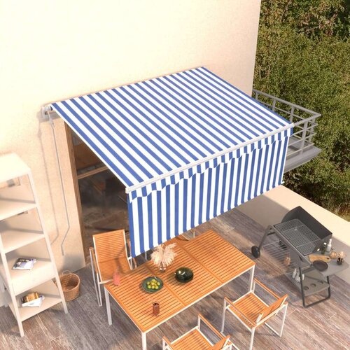  Avtomatsko zložljiva tenda s senčilom 3,5x2,5 m modra in bela - - modra - 31.66 - 3.5 x 2.5 m - 2025- Cene