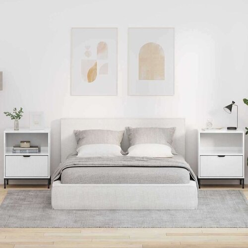 vidaXL Noćni ormarići 2 pcs Visoko sjajno bijela 49 x 36 x 61 cm Cene