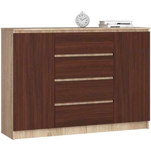 AKORD KOMODA K140 2D 4SZ CLP DĄB SONOMA / WENGE, (21702961) Slike