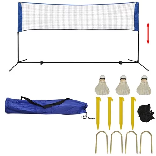  Komplet mreže za badminton s perjanicami 300x155 cm