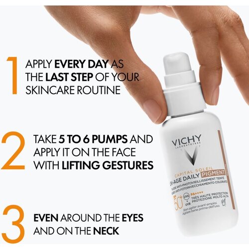 Vichy Capital Soleil Daily SPF50+ za&amp;scaron;čitni tonirani fluid za obraz SPF 50+ odtenek Medium 40 ml Slike