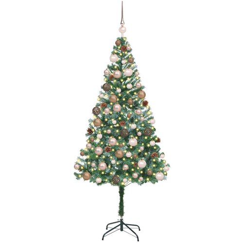 VidaXL Umjetno božićno drvce s stalakom Zelena 180 cm PVC i čelik Slike