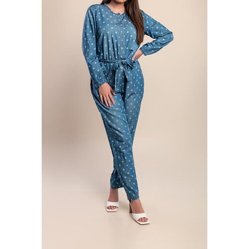 Fenzy Denim Kombinezon S Potiskom Pik, Moder Cene