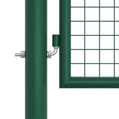 VidaXL Mrežasta vrtna vrata čelična 400 x 125 cm zelena Slike