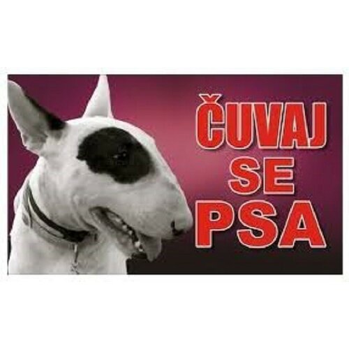 Happy Dog tabla Čuvaj se psa - Bul Terijer 20x12.5cm Slike