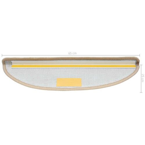  Tepisi za stepenice 15 kom krem 65 x 21 x 4 cm Slike