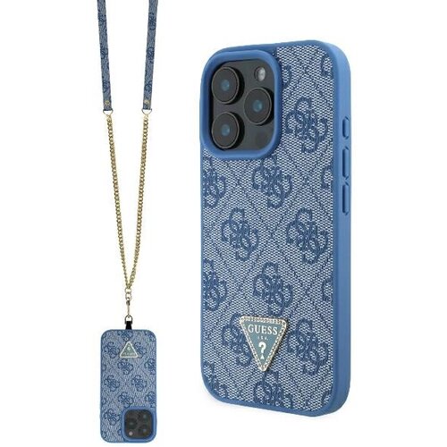 Guess USNJEN KOVINSKI LOGO STRASS OVITEK CROSSBODY ZA IPHONE 16 PRO MODER, (21899427) Cene