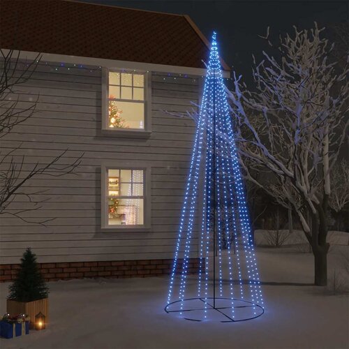  Stožasto božićno drvce plavo 732 LED žarulje 160 x 500 cm Slike