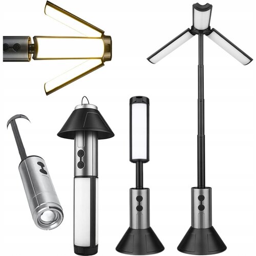 VERKGROUP 3v1 potovalna teleskopska aku. 3000mAh LED 54 svetilka za kampiranje USB 52cm, (5000238823) Cene