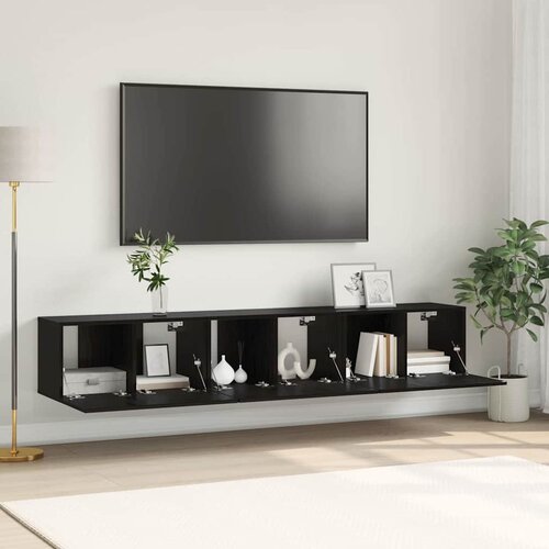  Set TV komoda 3 pcs Crna 60 x 30 x 30 cm Konstruirano drvo Cene