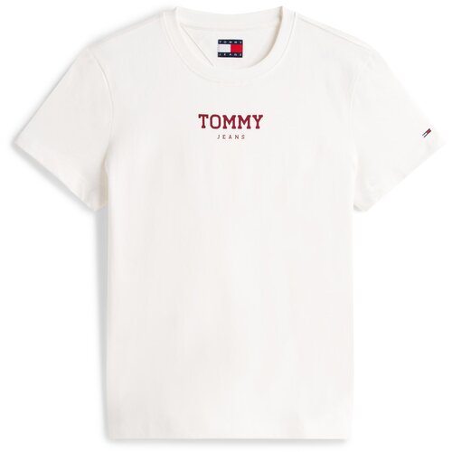 Tommy Jeans Majica 'ESSENTIAL' crvena / bijela Cene
