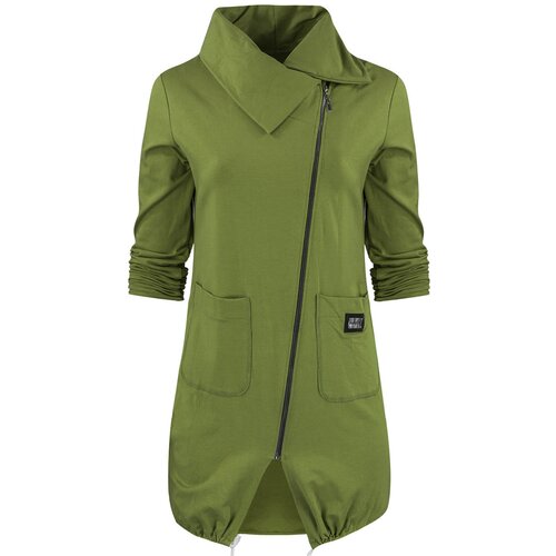 Pri Thin long sweatshirt with a diagonal zipper and a BEATA neck warmer Cene