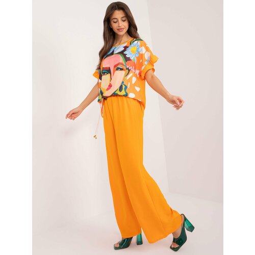 Fashion Hunters Orange summer set with short sleeves Slike