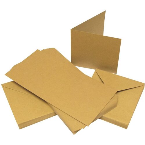 Craft Kuverte+Vizitke, Set 50, 13 x 13 cm, Kraft barve, (20728330) Cene