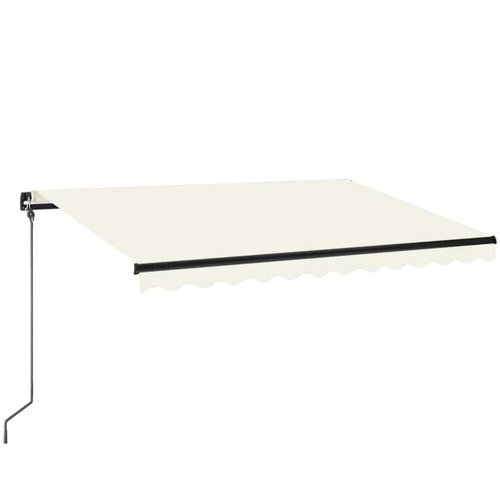Tenda na ručno uvlačenje s LED svjetlom 350 x 250 cm krem Slike