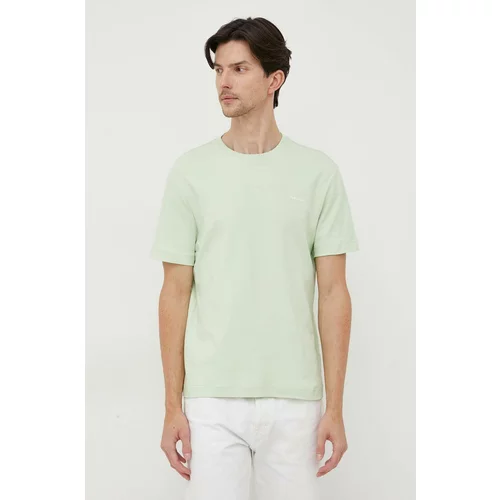 Calvin Klein Bombažna kratka majica zelena barva