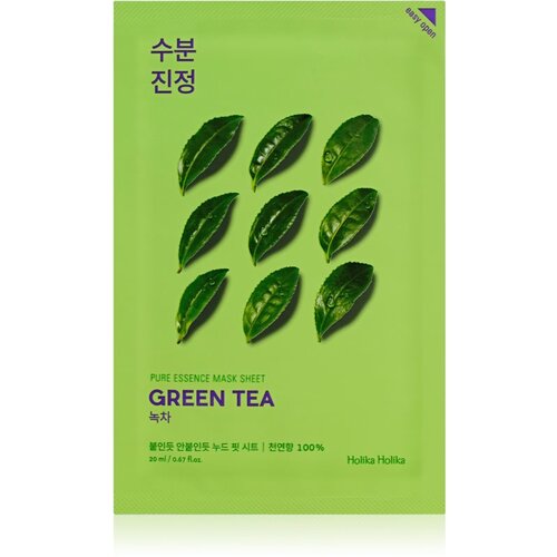Holika Holika Pure Essence Green Tea njegujuća sheet maska za osjetljivu i crvenu kožu lica 23 ml Slike