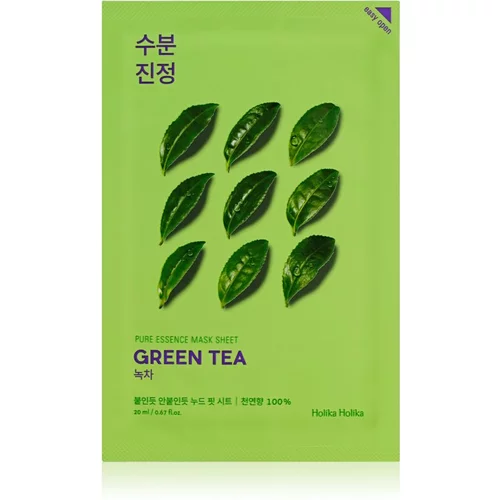 Holika Holika Pure Essence Green Tea njegujuća sheet maska za osjetljivu i crvenu kožu lica 23 ml