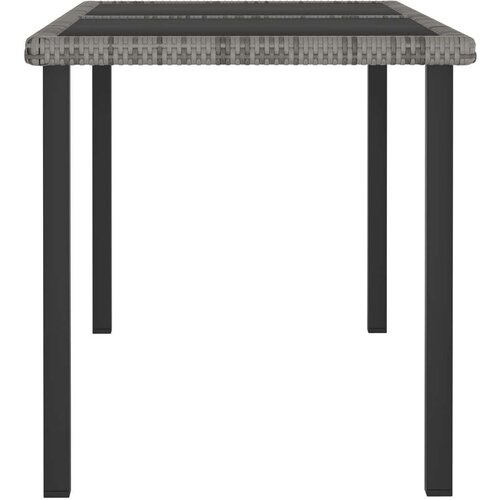 VidaXL Vrtni blagovaonski stol sivi 140 x 70 x 73 cm od poliratana Slike